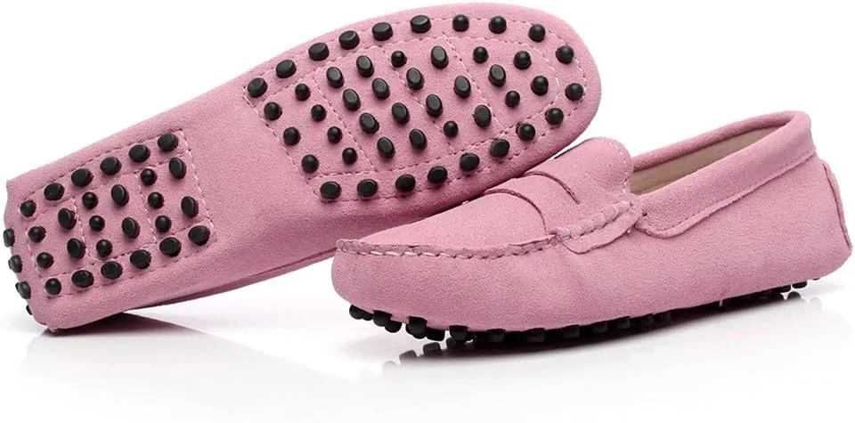 ANUFER Women's Classic Suede Penny Loafers Comfort Handmade Slipper Moccasins