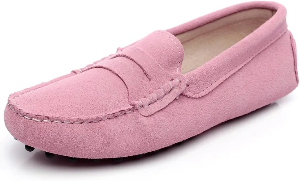 ANUFER Women's Classic Suede Penny Loafers Comfort Handmade Slipper Moccasins
