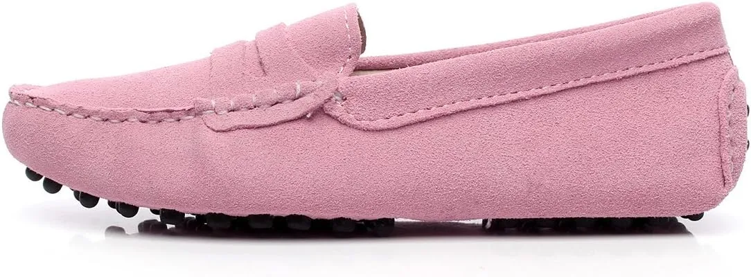 ANUFER Women's Classic Suede Penny Loafers Comfort Handmade Slipper Moccasins