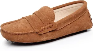 ANUFER Women's Classic Suede Penny Loafers Comfort Handmade Slipper Moccasins