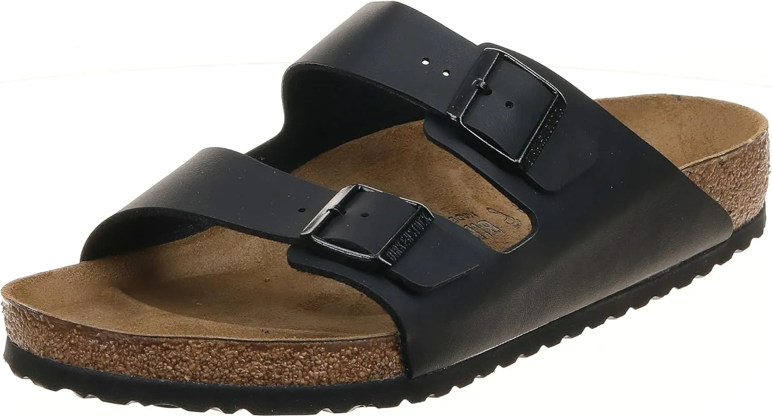 Birkenstock Arizona Unisex Leather Sandal (37 M EU, Black Black)