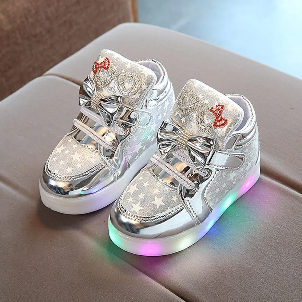 Boys Canvas Shoes Toddler Baby Fashion Star Luminous Child Casual Colorful Light Shoes Sprinkles Shoes for Girl