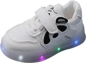 Boys Girls Sneakers Infant Kids Light Up Canvas Shoes for Toddler Easy Fasten Fashion Shoes with Hook and Loops
