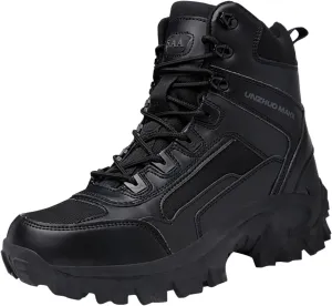 Boys PU Ankle Boots Autumn Winter Warm Men's Fashionable Boots Spring Oversized Zipper Boots Hand crafted Non Slip Durable Work Booties for Outdoor Leisure