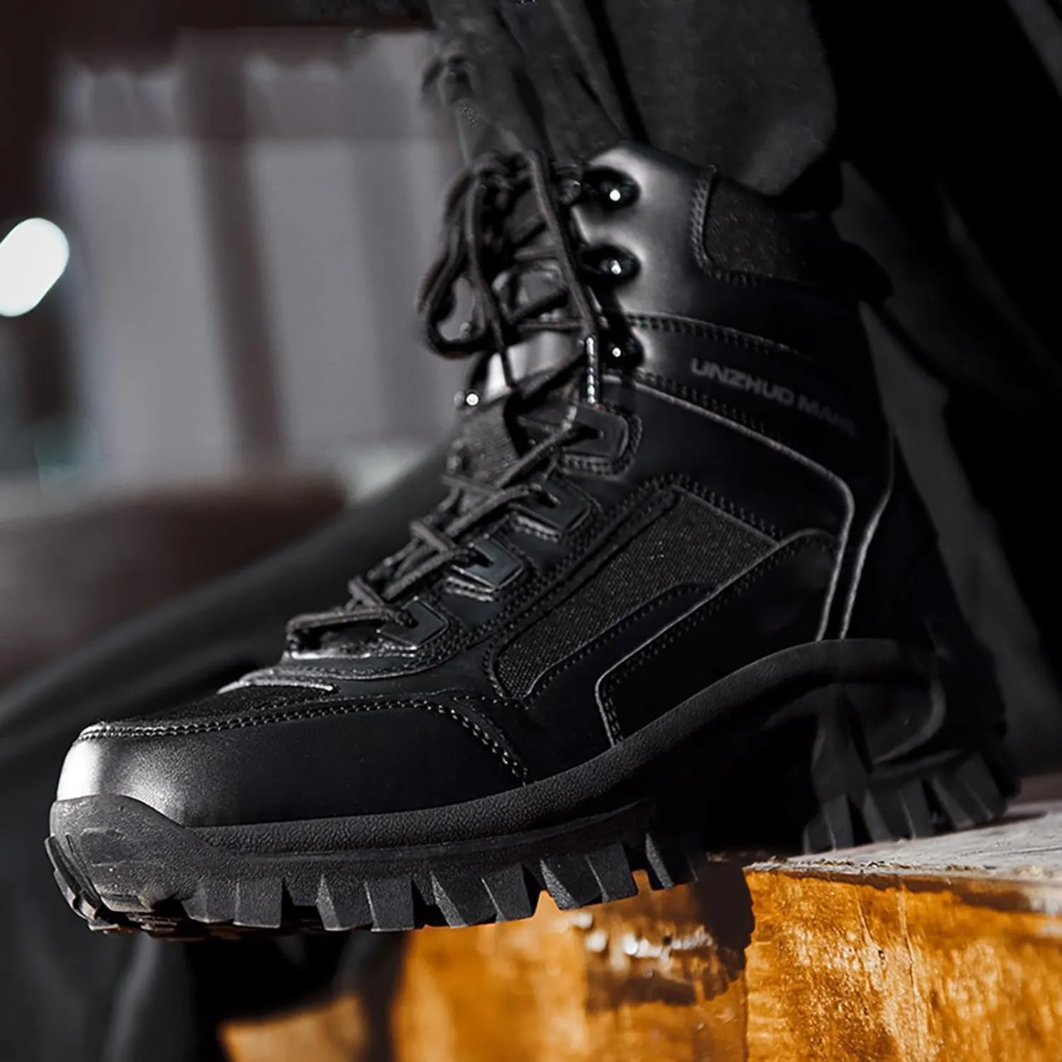 Boys PU Ankle Boots Autumn Winter Warm Men's Fashionable Boots Spring Oversized Zipper Boots Hand crafted Non Slip Durable Work Booties for Outdoor Leisure