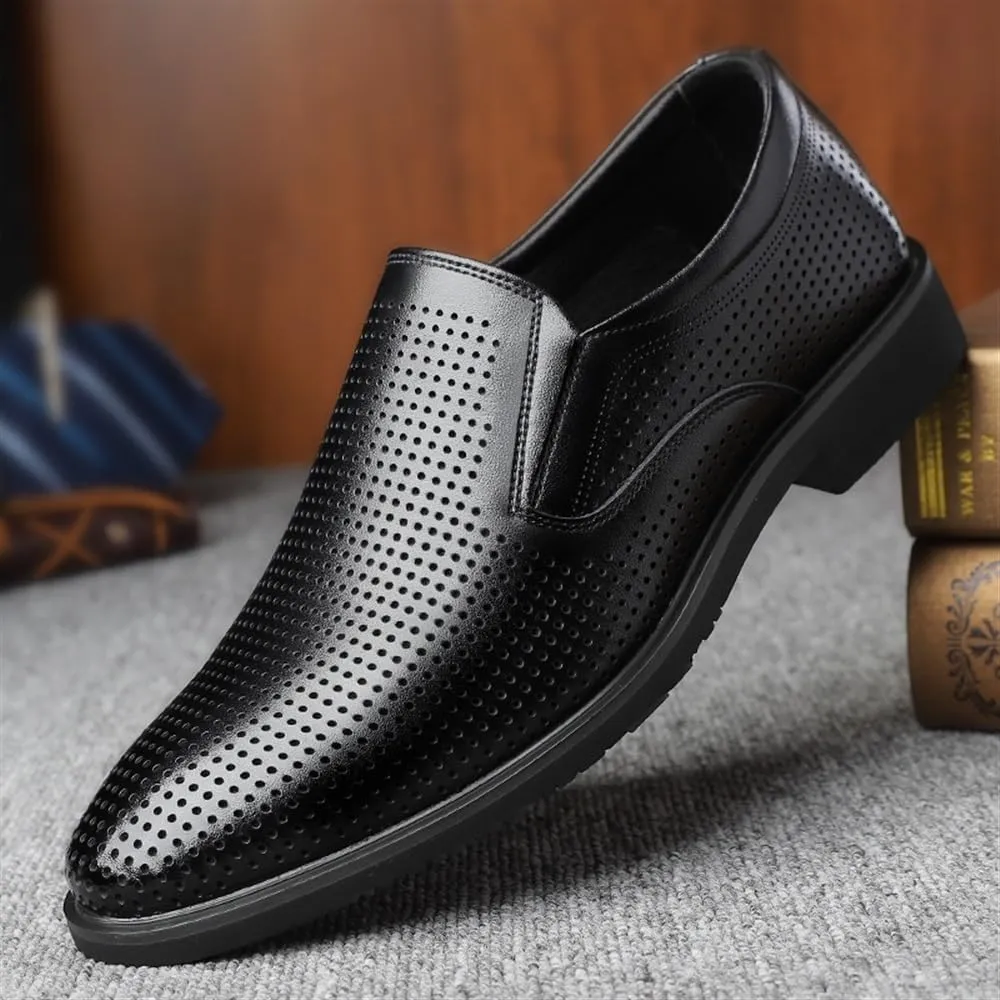 Breathable Hollow Mens Classic Formal Shoes Oxford Patent Leather Tuxedo Wedding Business Dress Slip On Elegant Comfortable Pointed Toe Stylish Non Slip Formal Party