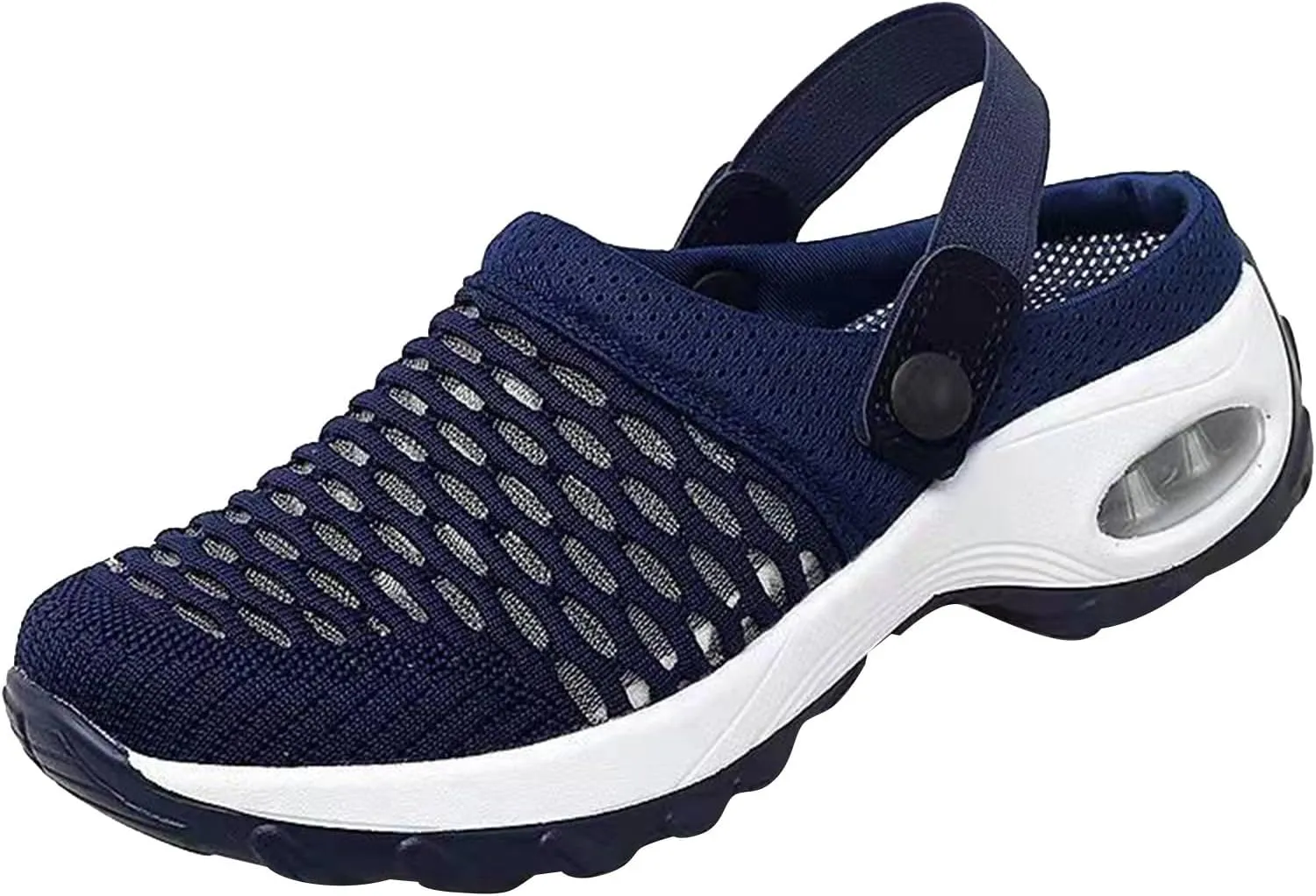 Cathalem Flat Sandals for Women, Mules Clogs for Women Air Cushion Platform Mesh Mules Sneaker Sandals for Female