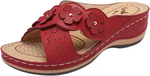 Cathalem Orthopedic Sandals for Women Slip On Walking Slippers with Arch Support Cushion Platform Sandals Dressy Summer