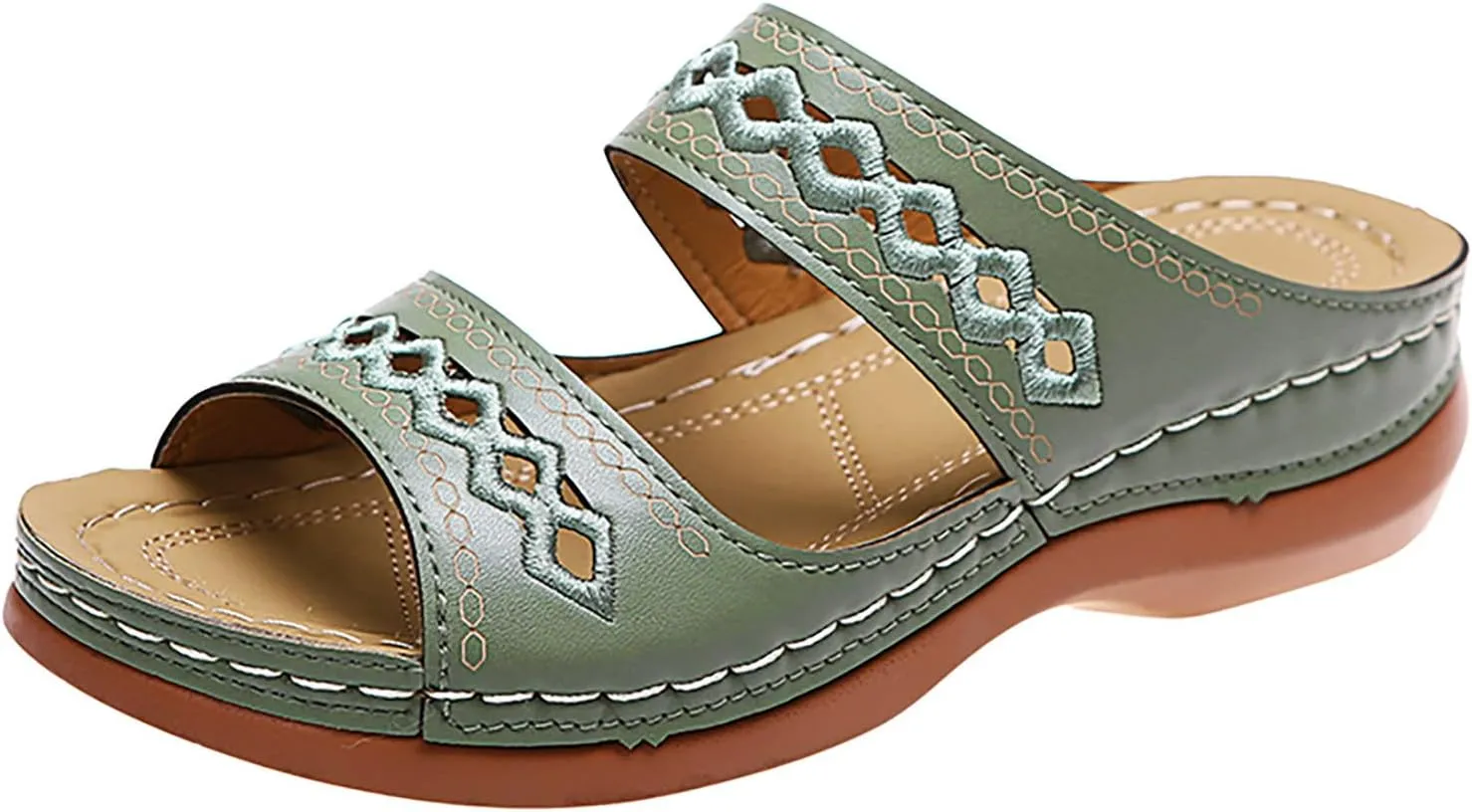 Cathalem Summer Sandals for Women 2024 Wedge Peep Toe Dotmalls Shoes Orthopedic Sandals