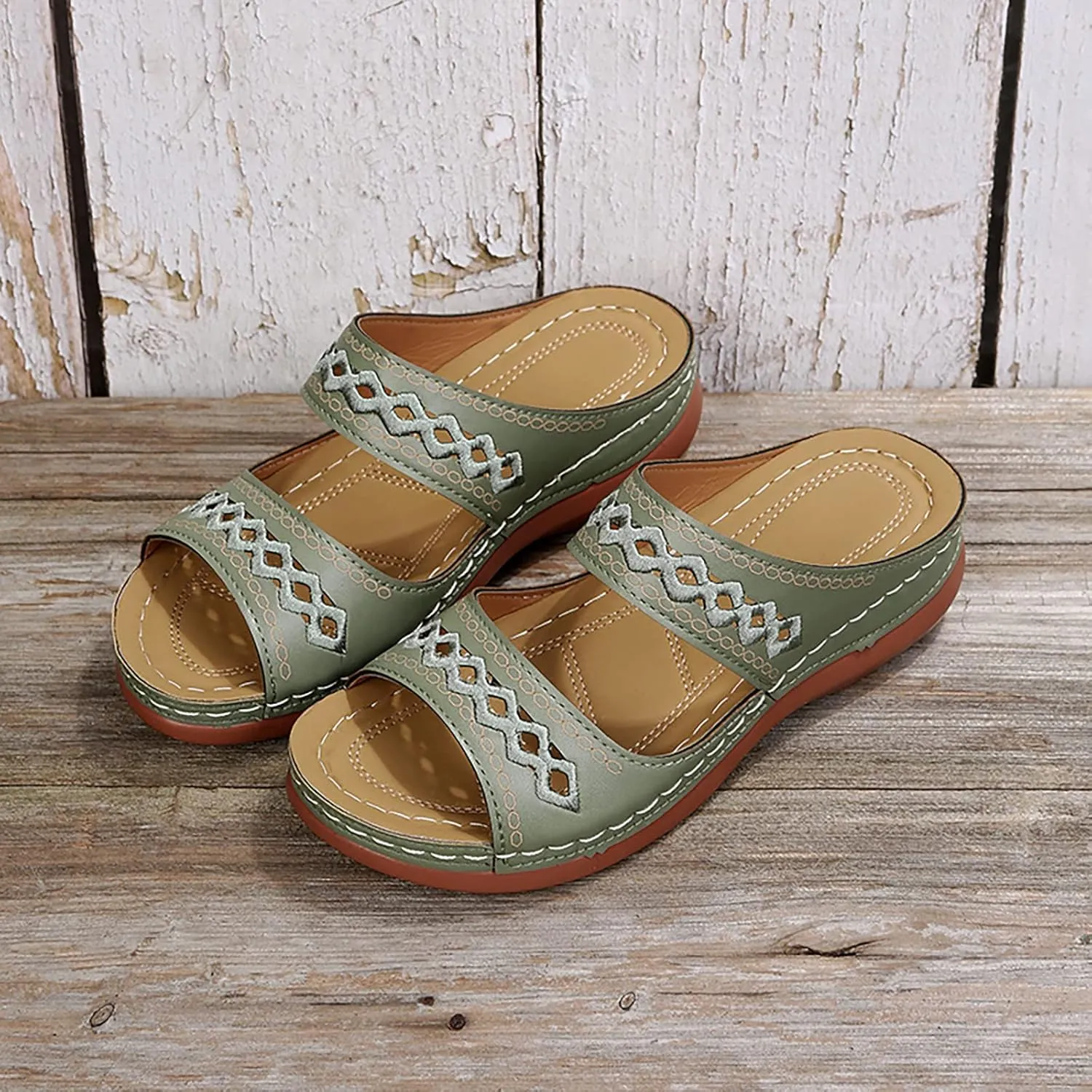 Cathalem Summer Sandals for Women 2024 Wedge Peep Toe Dotmalls Shoes Orthopedic Sandals