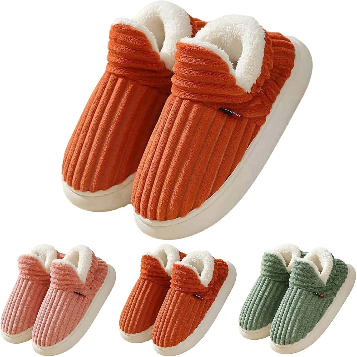 Christmas Slippers for Women Memory Foam Fuzzy Cute Furry Fleece Slippers Warm Plush Slip on Indoor Outdoor
