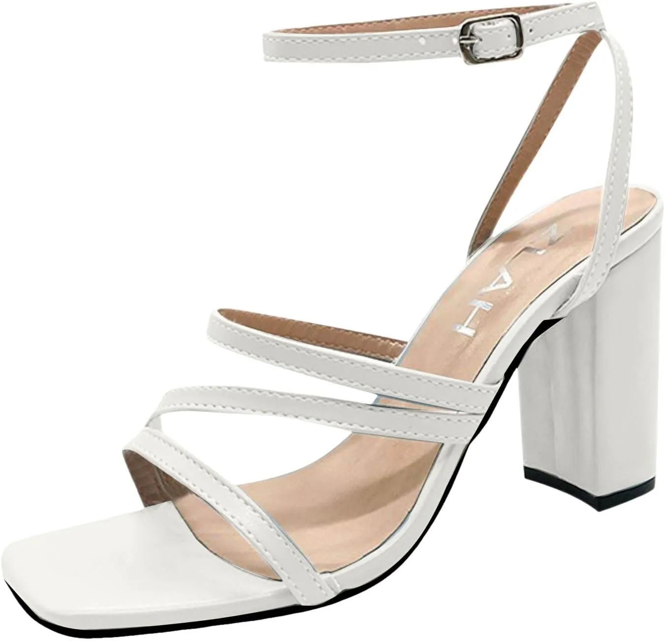 Chunky Heels for Women Sandal Heels for Women Buckle Chunk High Heel Sandals Ankle Strap Comfortable Sandal