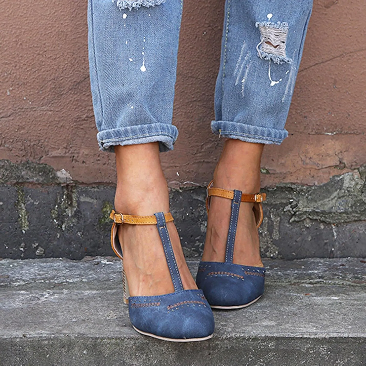 Chunky Heels for Women Sandal Heels for Women Comfortable Buckle Sandals Open Toe Ankle Strap Sandal