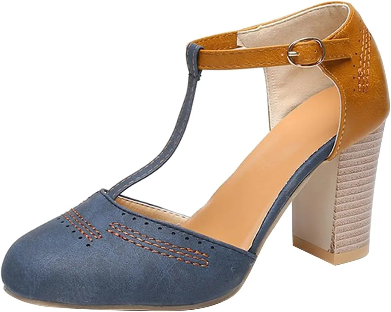 Chunky Heels for Women Sandal Heels for Women Comfortable Buckle Sandals Open Toe Ankle Strap Sandal