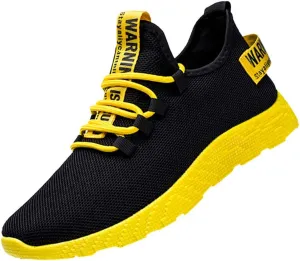 Color Blocking Running Shoes for Men Lightweight Platform Sneakers Lace up Mens Shoes Loafers Casual Breathable Sport Shoe with Arch Support