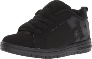 DC Court Graffik Low Top Skate Shoe Sneaker, Black/Black, 11 US Unisex Little Kid