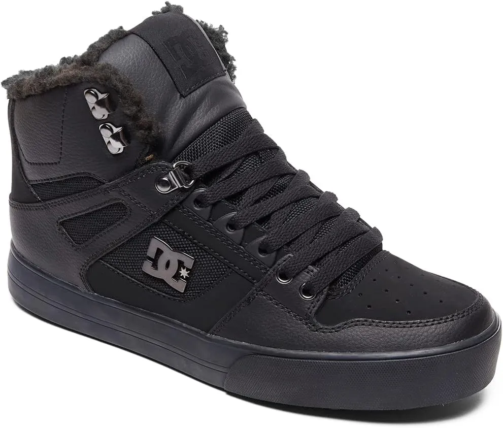 DC Men's Pure HIGH-TOP WC WNT Skate Shoe, Black/Black/Black, 11