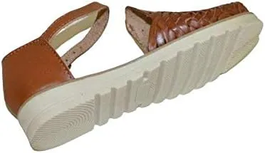 Dona Michi Ladies Closed Toe Genuine Authentic Mexican Leather/Flower Embroidery Sandals