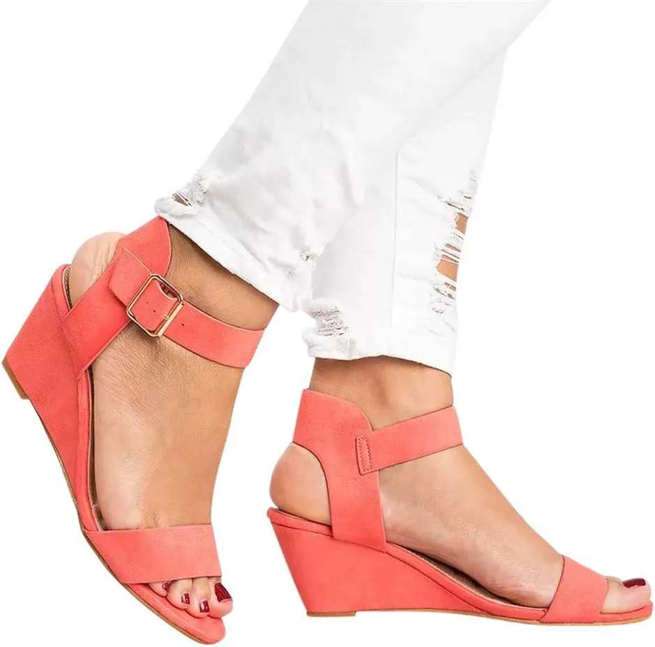 Eduavar Orthopedic Sandals for Women, Womens Sandals Orthopedic Sandals Dressy Open Toe Low Heel Sandals with Ankle Strap