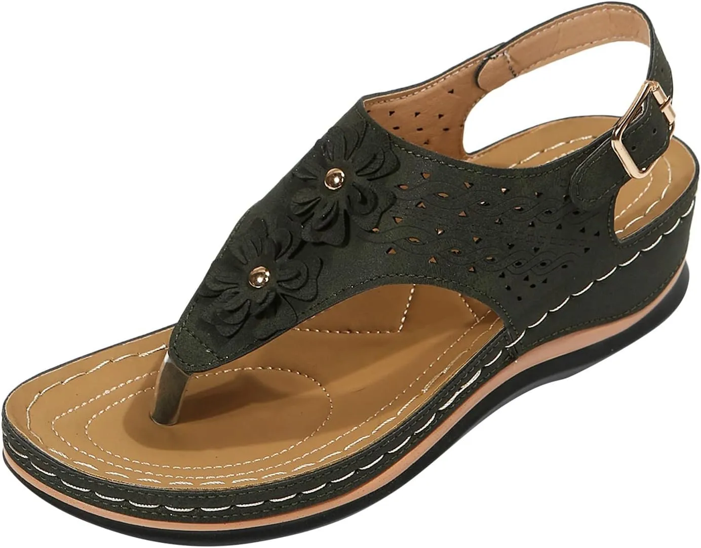 Eduavar Sandalias para Mujer, Orthopedic Sandals for Women Closed Toe Sandals Plarform Sandals with Back Strap