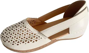 Eduavar Sandalias para Mujer, Sandals for Women Dressy Mule Hollow Out Slip On Shoes Orthotic Wedge Sandals