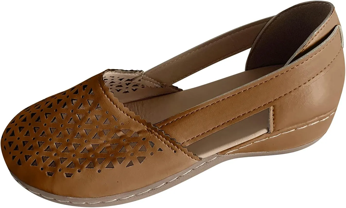 Eduavar Sandals for Women 2023, Summer Sandals for Women 2023 Mule Hollow Out Slip On Shoes Orthotic Wedge Sandals