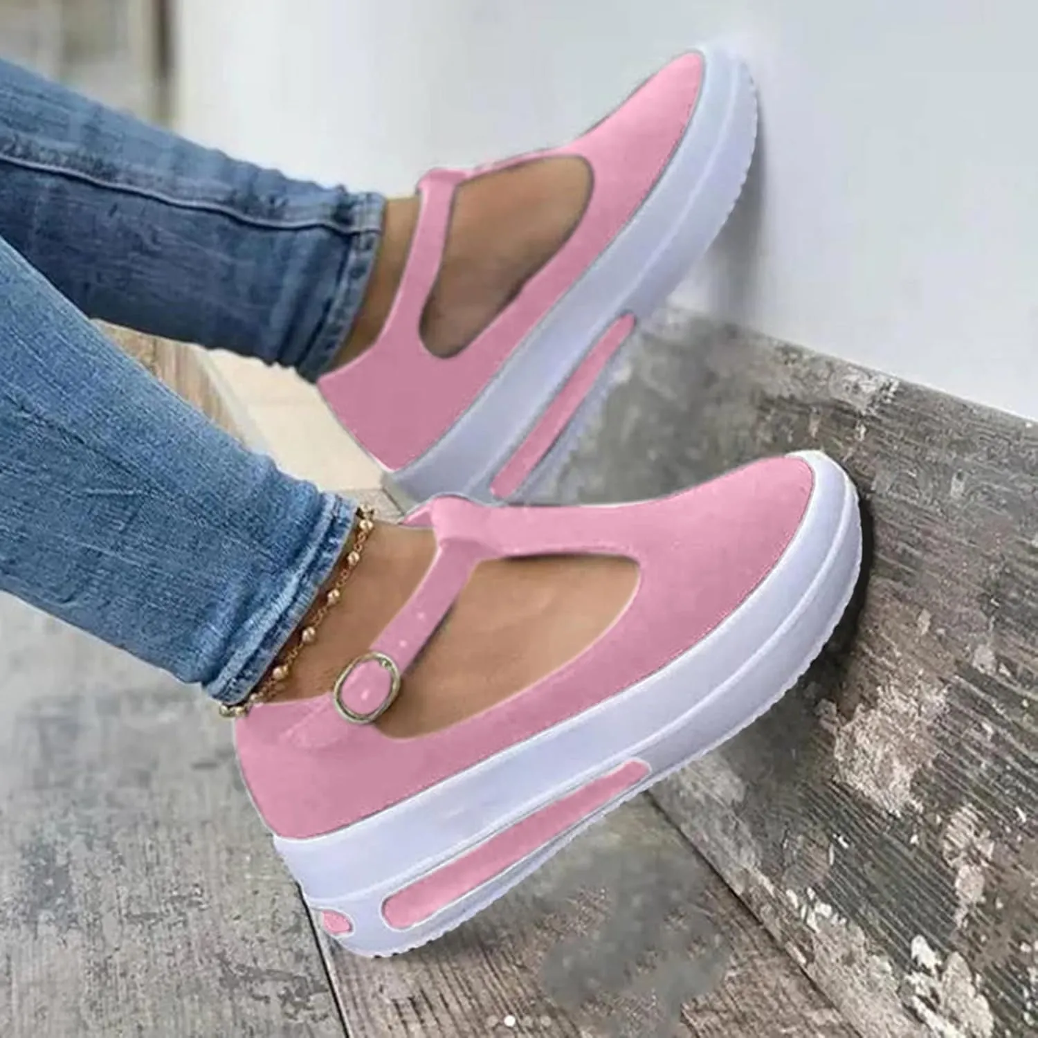 Eduavar Sandals for Women Casual, Sandals Women Summer Beach Sandals Black Sandals Flat Slippers Ring Toe Sandals