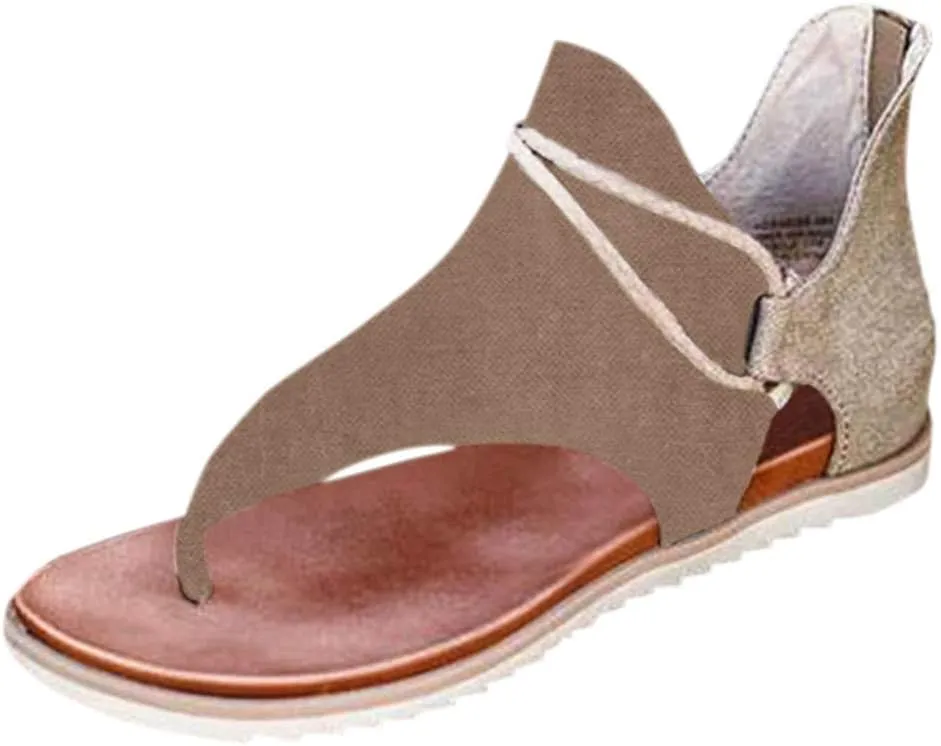 Eduavar Sandals for Women Casual Summer, Flat Sandals for Women Summer Beach Sandals Comfortable Open Toe Flip Flops Sandals