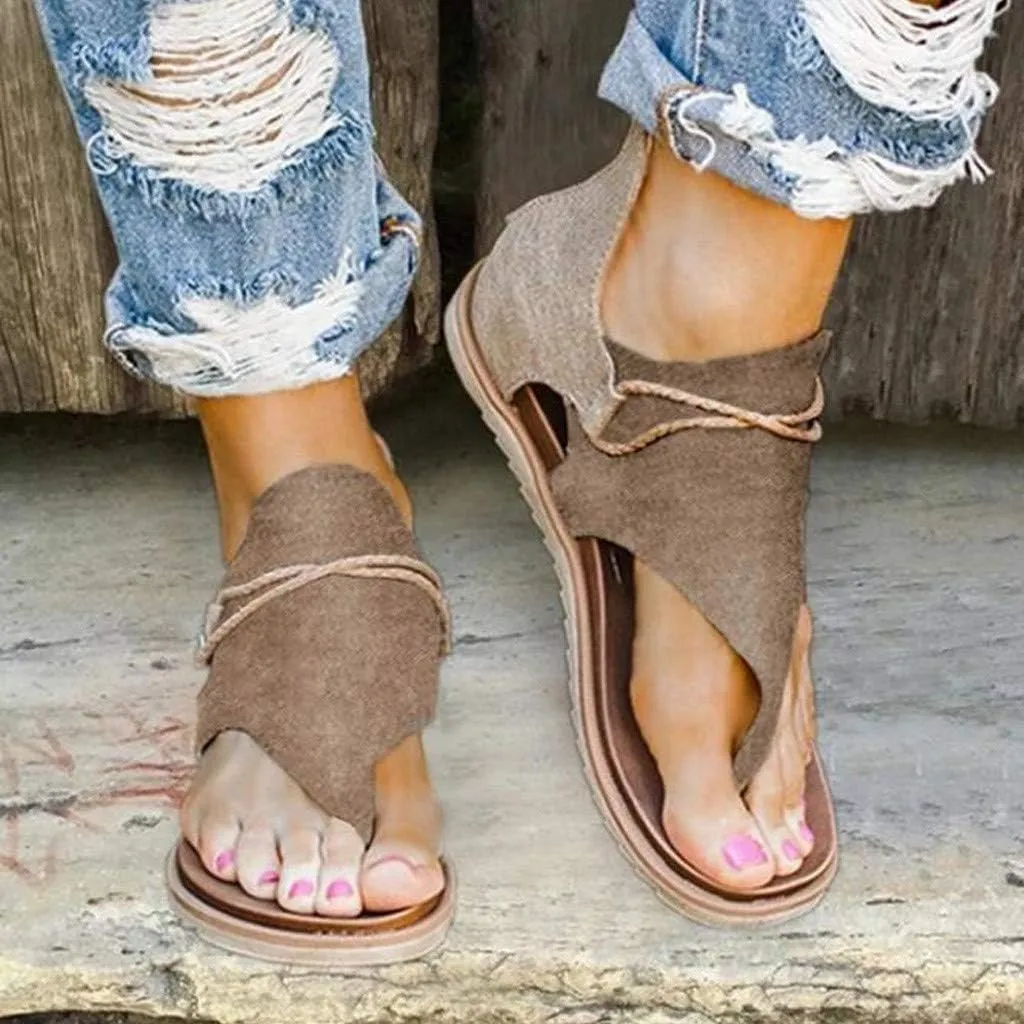Eduavar Sandals for Women Casual Summer, Flat Sandals for Women Summer Beach Sandals Comfortable Open Toe Flip Flops Sandals