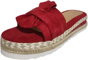 Eduavar Sandals for Women Dressy Summer, Womens Sandals Dressy Breathable Open Toe Bow Sandals Women Weave Flat Beach Sandals
