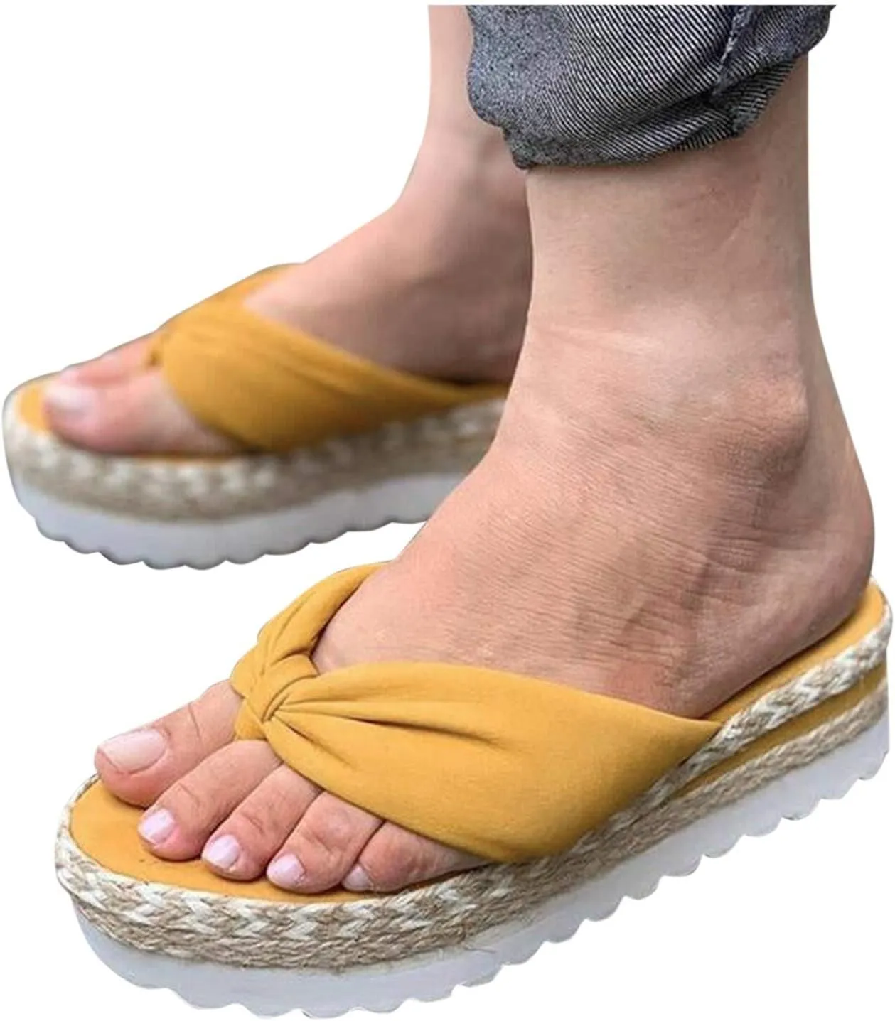 Eduavar Sandals for Women Dressy Summer, Women's Sandals Summer Beach Breathable Sandals Flip Flops Comfy Platform Sandals