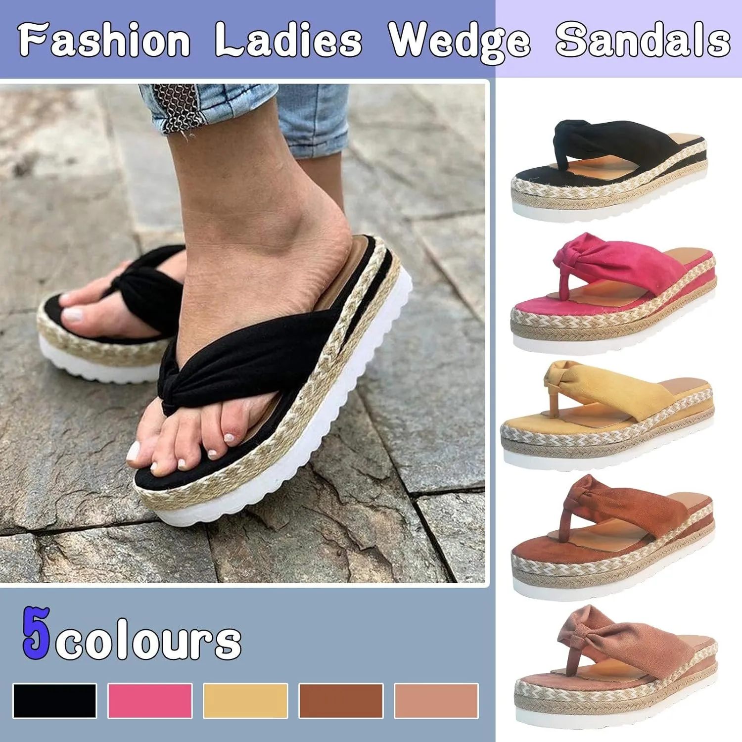 Eduavar Sandals for Women Dressy Summer, Women's Sandals Summer Beach Breathable Sandals Flip Flops Comfy Platform Sandals