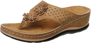 Eduavar Sandals for Women, Sandals Women Comfortable Flip Flops with Arch Support Summer Beach Sandals Slippers