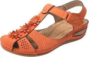 Eduavar Sandals Women Dressy Summer, Womens Sandals Dressy Hollow Sole Platform Sandals Casual Round Toe Walking Shoes