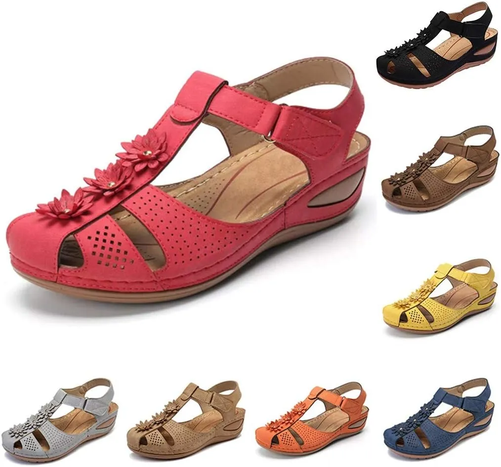 Eduavar Sandals Women Dressy Summer, Womens Sandals Dressy Hollow Sole Platform Sandals Casual Round Toe Walking Shoes
