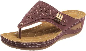 Eduavar Wedge Sandals for Women, Wedge Sandals for Women Comfy Platform Sandals Open Toe Slippers Treavl Sandals
