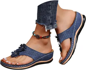 Eduavar Wedge Sandals for Women, Wedge Sandals for Women Comfy Platform Sandals Open Toe Slippers Treavl Sandals