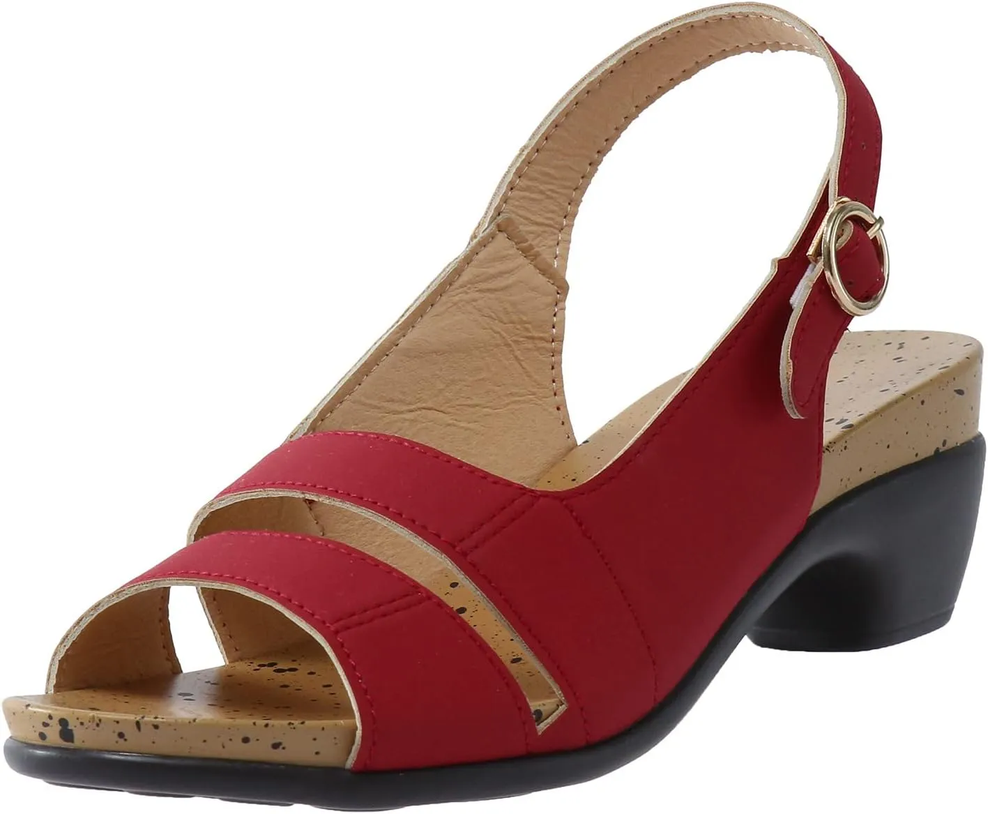 Eduavar Wedge Sandals for Women, Womens Sandals Orthopedic Sandals Dressy Open Toe Low Heel Sandals with Ankle Strap