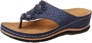 Eduavar Women's Dressy Fashion Sandals - Leopard Print Wedge Open Toe Flat
