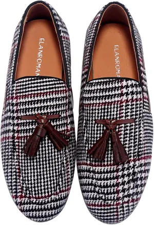 ELANROMAN Men's Loafers Tassels Penny Slip-On Luxury Wedding Shoes