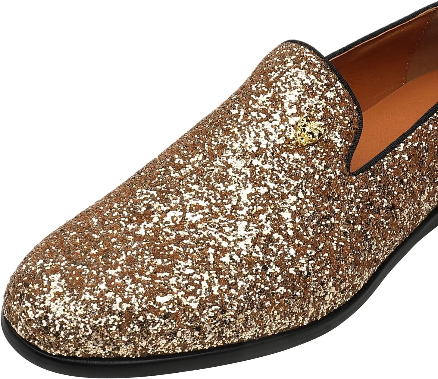 ELANROMAN Men's Shiny Loafers Dress Business Party Wedding Prom Handmade Shoes