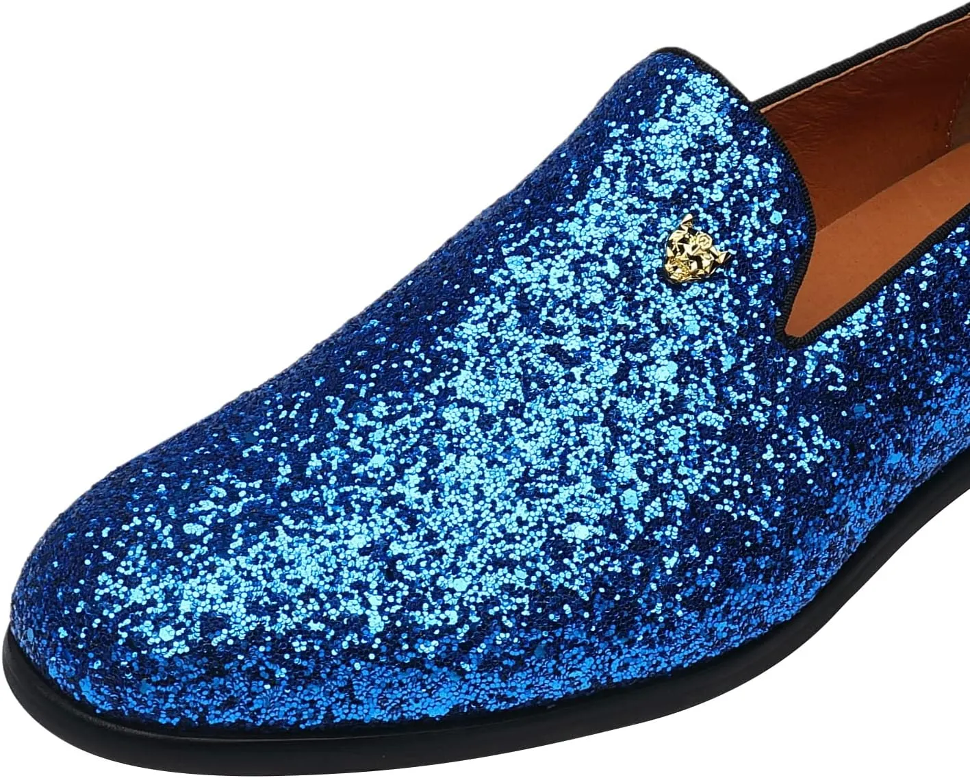 ELANROMAN Men's Shiny Loafers Dress Business Party Wedding Prom Handmade Shoes