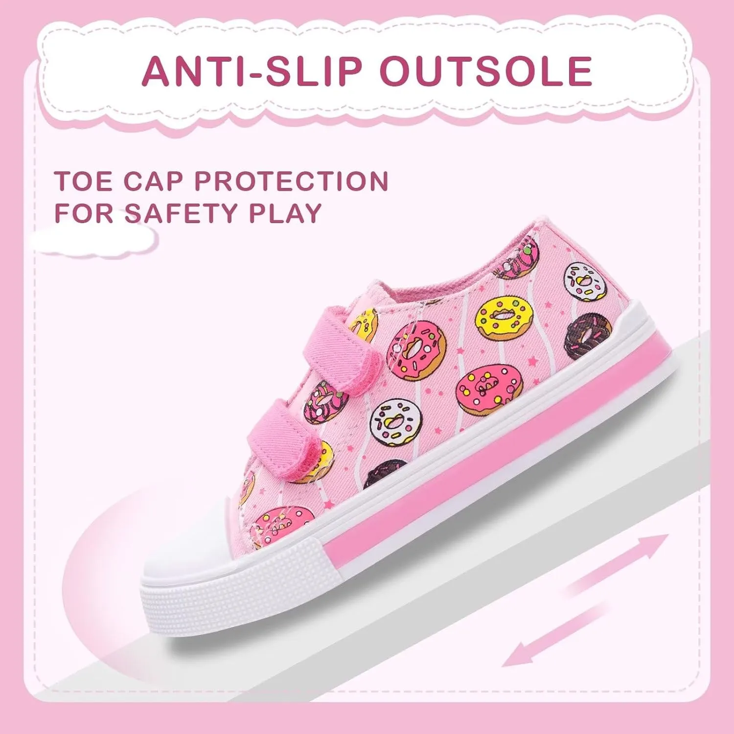 EUXTERPA Toddler Light Up Sneakers Kids Casual Canvas Shoes with Adjustable Strap for Girls Boys
