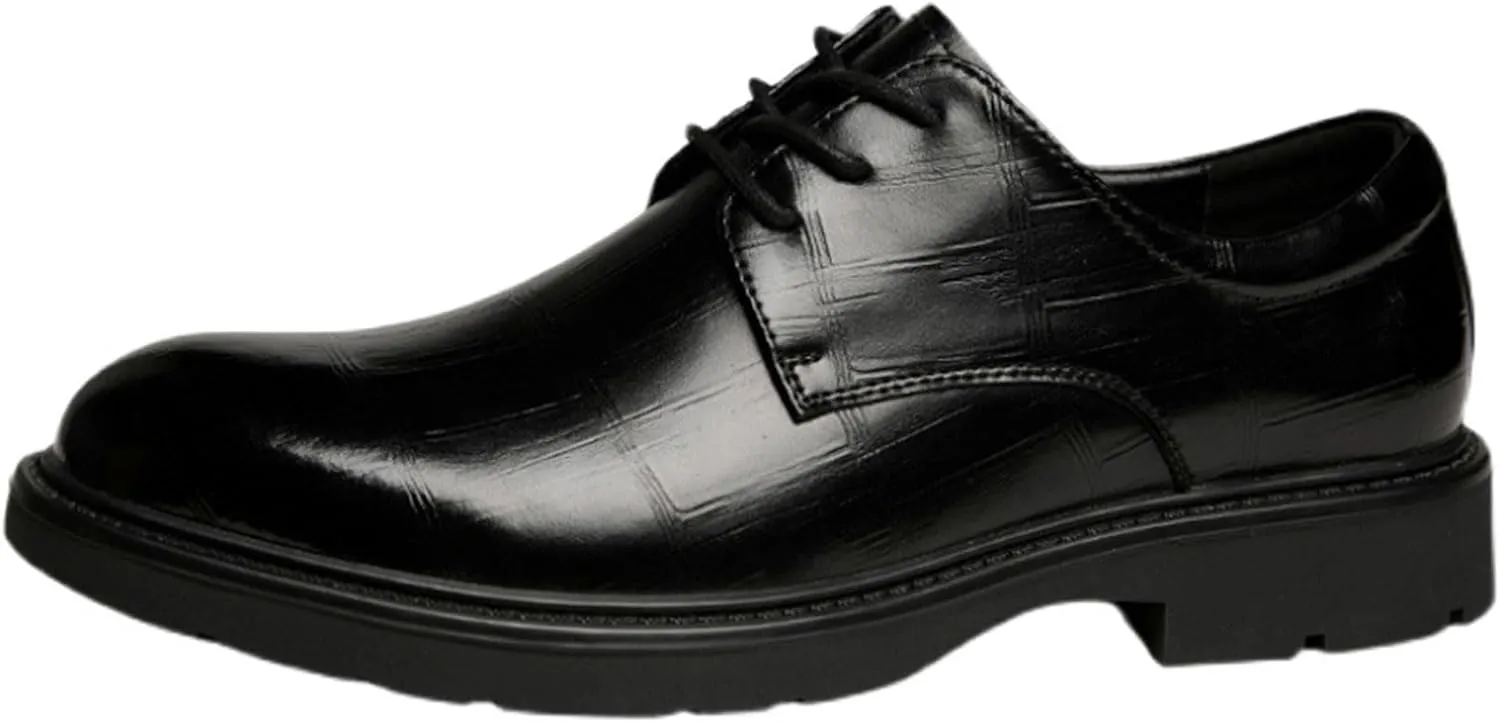 Fashion Breathable Pointed Toe Business Wedding Work Oxford Formal Shoes Men's Lace Up Oxfords Dress Shoes Faux Leather Tuxedo Comfortable Formal Shoes
