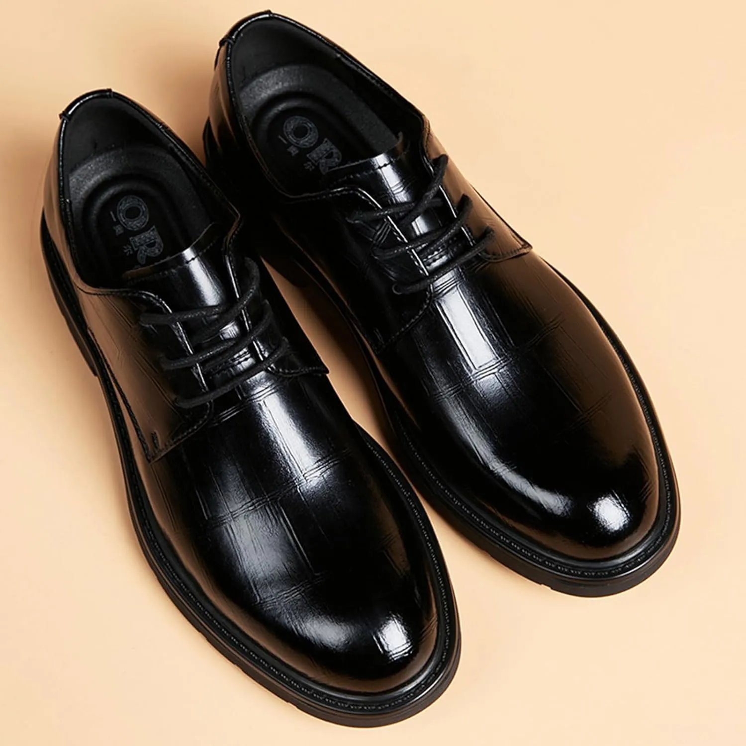Fashion Breathable Pointed Toe Business Wedding Work Oxford Formal Shoes Men's Lace Up Oxfords Dress Shoes Faux Leather Tuxedo Comfortable Formal Shoes