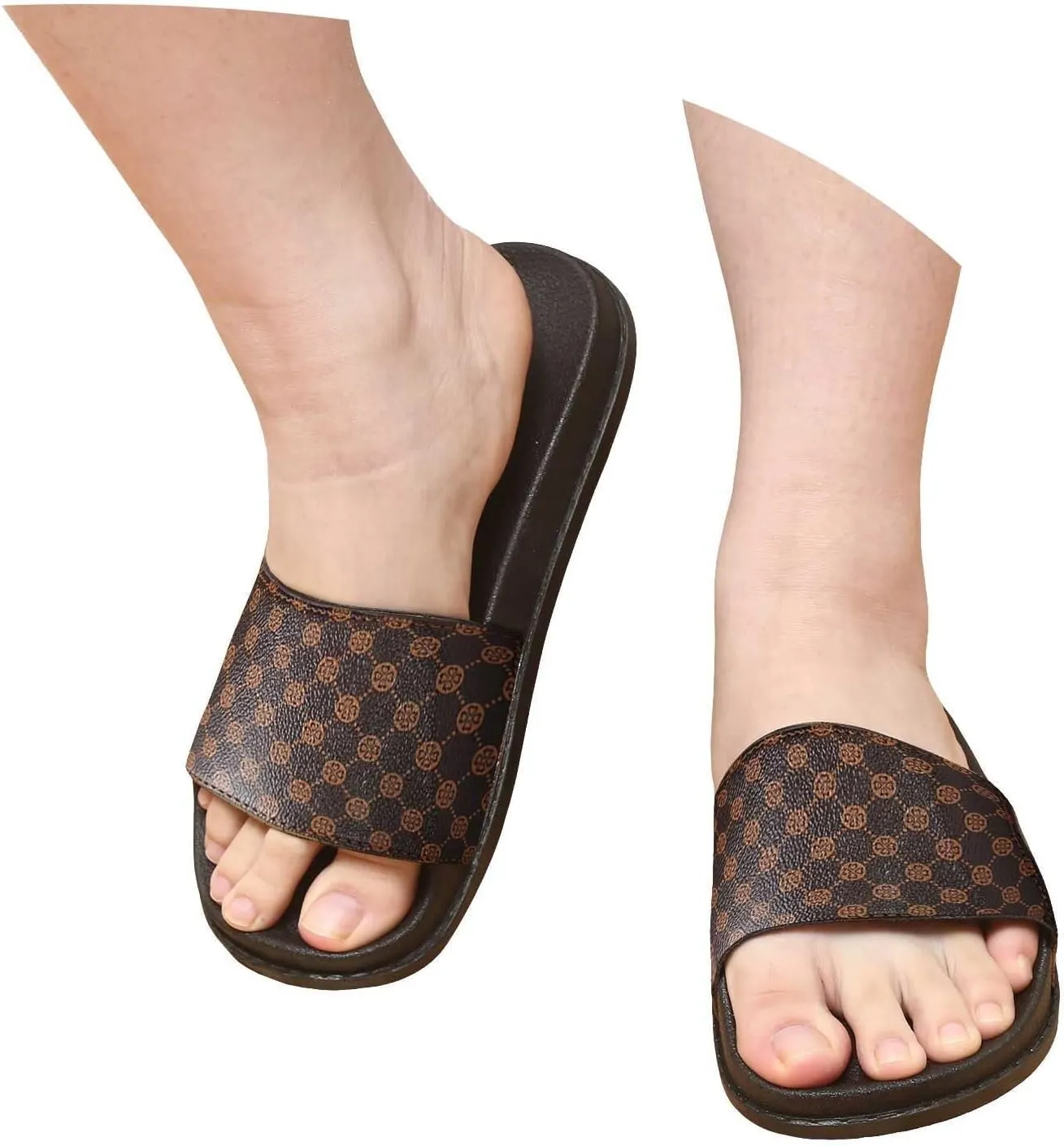 Flat Sandals for Women 2025 Dressy Summer Sandals Casual Open Toe Slip on Slides Sandals Comfortable Flat Beach Shoes Beach Flip Flops