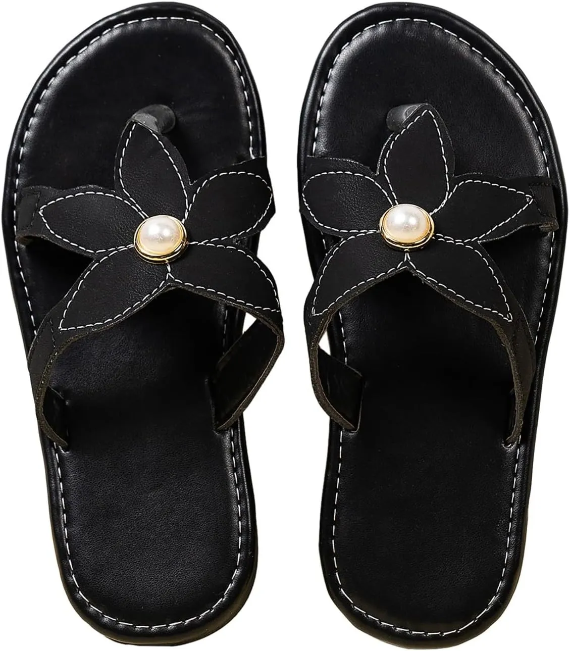 Flat Sandals Summer Shoes for Kids Big Kids Slippers Comfortable Soft Soled Flip Flops Fashion Flower Pearl Princess Sandals