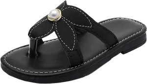 Flat Sandals Summer Shoes for Kids Big Kids Slippers Comfortable Soft Soled Flip Flops Fashion Flower Pearl Princess Sandals