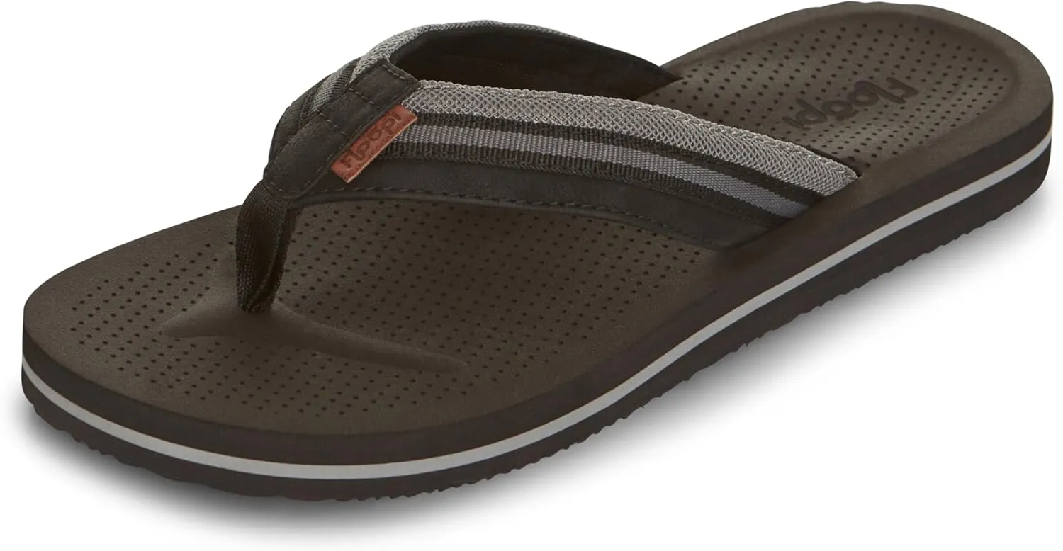 Floopi Flip Flops for Men Premium Canvas Men Beach Sandals With Dotted Texture Footbed Comfort Fit Sandals with Indoor & Outdoor Anti Skid Soles