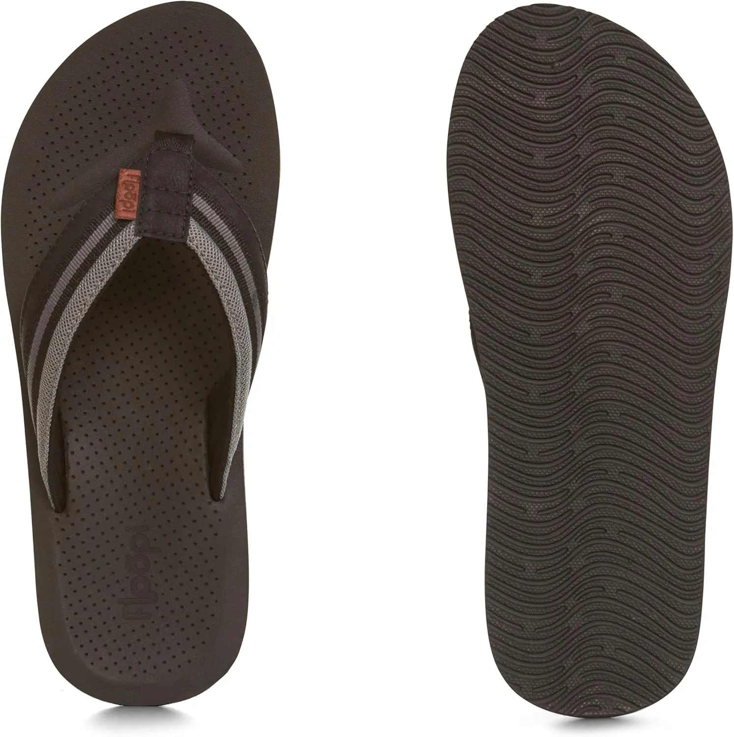 Floopi Flip Flops for Men Premium Canvas Men Beach Sandals With Dotted Texture Footbed Comfort Fit Sandals with Indoor & Outdoor Anti Skid Soles